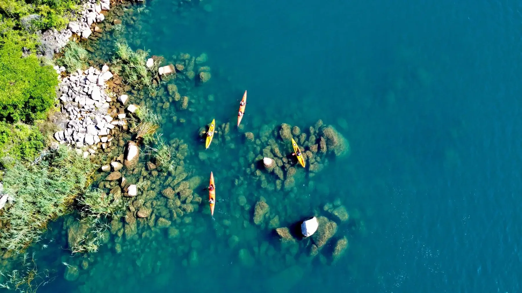 Aerial view of the Lake Tanganyika shoreline